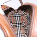 Burberrys Shoulder Bag Leather Brown Gold Auth gh556-18