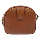 Burberrys Shoulder Bag Leather Brown Gold Auth gh556-13