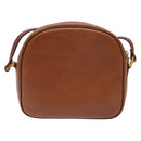 Burberrys Shoulder Bag Leather Brown Gold Auth gh556-2