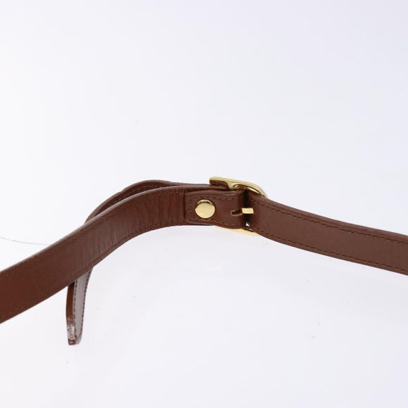 Burberrys Shoulder Bag Leather Brown Gold Auth gh556