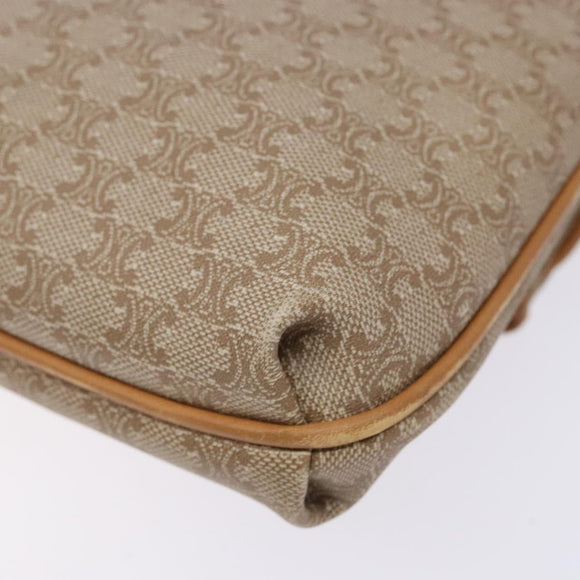 CELINE Macadam Canvas Clutch Bag PVC Beige Gold Auth gh557