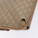 CELINE Macadam Canvas Clutch Bag PVC Beige Gold Auth gh557-16