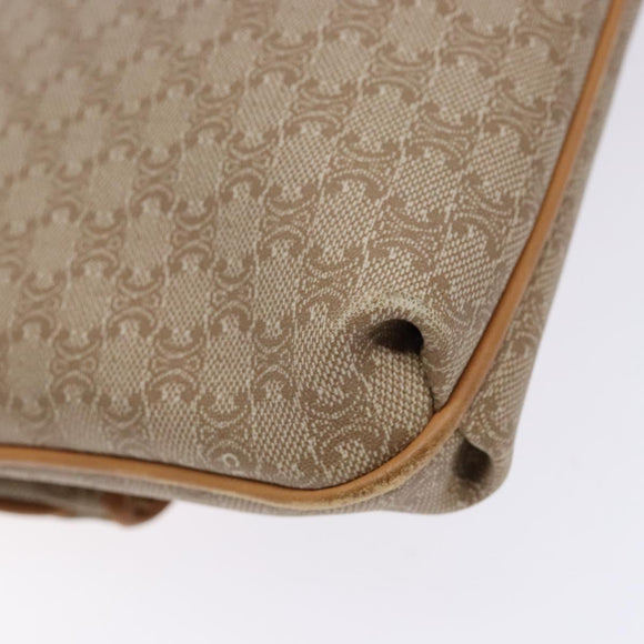 CELINE Macadam Canvas Clutch Bag PVC Beige Gold Auth gh557