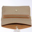 CELINE Macadam Canvas Clutch Bag PVC Beige Gold Auth gh557-9