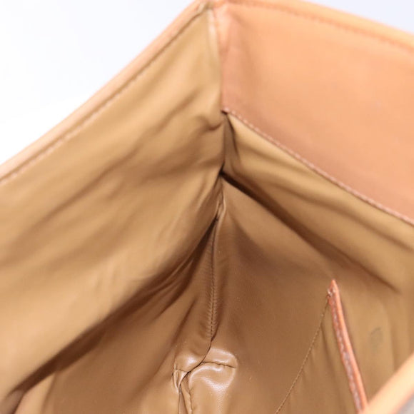 CELINE Macadam Canvas Clutch Bag PVC Beige Gold Auth gh557