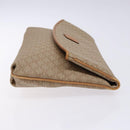 CELINE Macadam Canvas Clutch Bag PVC Beige Gold Auth gh557-3