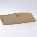 CELINE Macadam Canvas Clutch Bag PVC Beige Gold Auth gh557-5