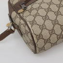 GUCCI GG Supreme Web Sherry Line Shoulder Bag PVC Beige Gold Red Auth gh559-15