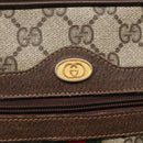 GUCCI GG Supreme Web Sherry Line Shoulder Bag PVC Beige Gold Red Auth gh559-17