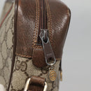 GUCCI GG Supreme Web Sherry Line Shoulder Bag PVC Beige Gold Red Auth gh559-10