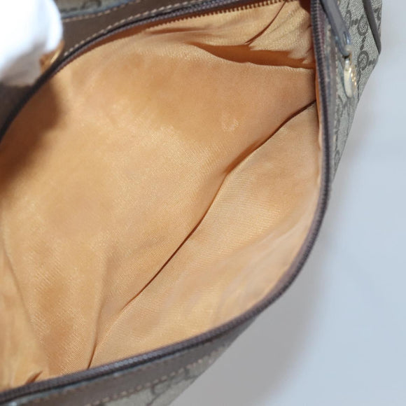 GUCCI GG Supreme Web Sherry Line Shoulder Bag PVC Beige Gold Red Auth gh559