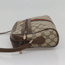 GUCCI GG Supreme Web Sherry Line Shoulder Bag PVC Beige Gold Red Auth gh559-3