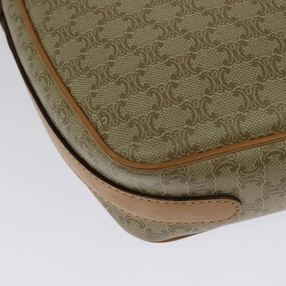 CELINE Macadam Canvas Shoulder Bag PVC Beige Gold Auth gh566