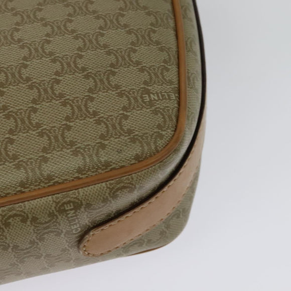 CELINE Macadam Canvas Shoulder Bag PVC Beige Gold Auth gh566