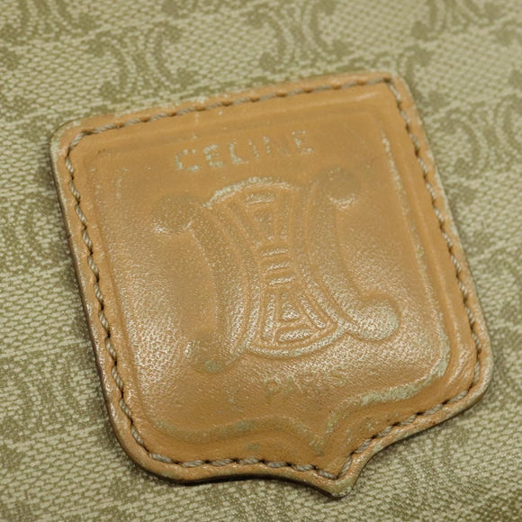 CELINE Macadam Canvas Shoulder Bag PVC Beige Gold Auth gh566