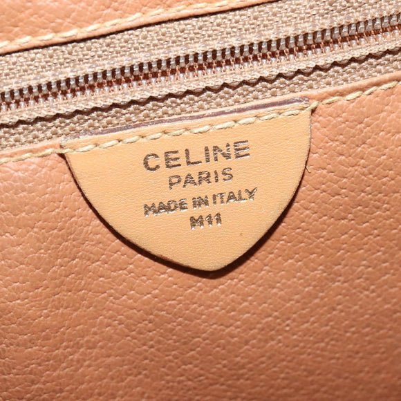 CELINE Macadam Canvas Shoulder Bag PVC Beige Gold Auth gh566
