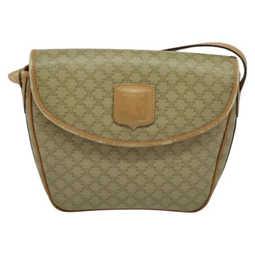CELINE Macadam Canvas Shoulder Bag PVC Beige Gold Auth gh566 - 0