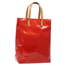 LOUIS VUITTON Monogram Vernis Reade MM Hand Bag Red Rouge M91086 LV Auth gh574-1