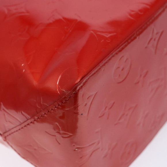 LOUIS VUITTON Monogram Vernis Reade MM Hand Bag Red Rouge M91086 LV Auth gh574
