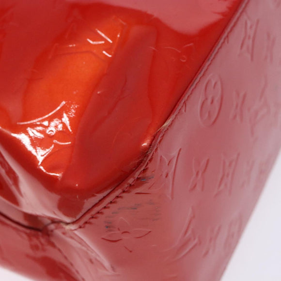 LOUIS VUITTON Monogram Vernis Reade MM Hand Bag Red Rouge M91086 LV Auth gh574