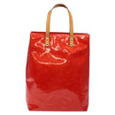LOUIS VUITTON Monogram Vernis Reade MM Hand Bag Red Rouge M91086 LV Auth gh574-13