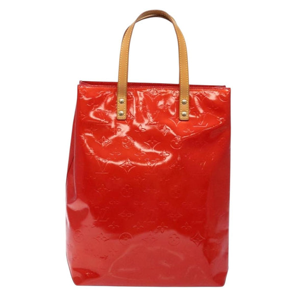 LOUIS VUITTON Monogram Vernis Reade MM Hand Bag Red Rouge M91086 LV Auth gh574