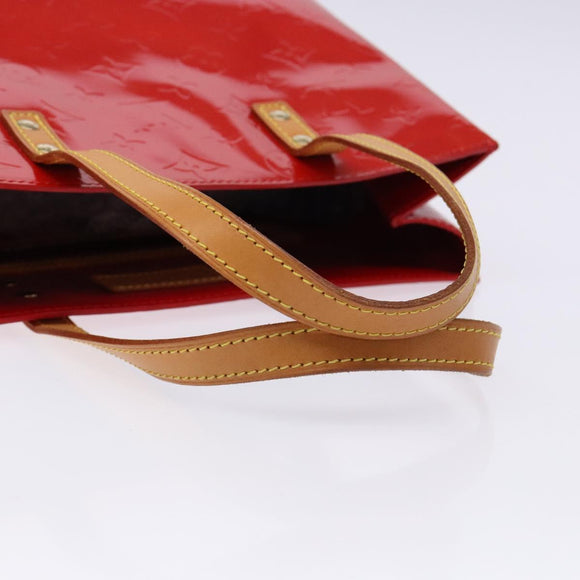 LOUIS VUITTON Monogram Vernis Reade MM Hand Bag Red Rouge M91086 LV Auth gh574