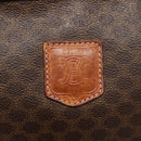 CELINE Macadam Canvas Clutch Bag PVC Leather Brown Auth gh579-12