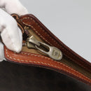 CELINE Macadam Canvas Clutch Bag PVC Leather Brown Auth gh579-13