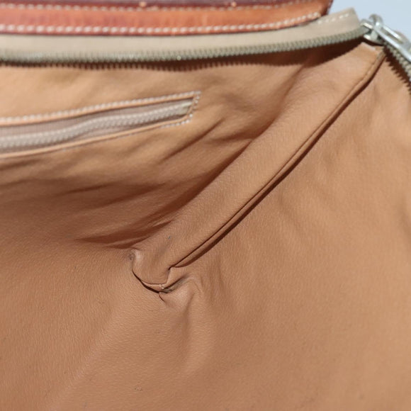 CELINE Macadam Canvas Clutch Bag PVC Leather Brown Auth gh579