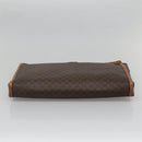 CELINE Macadam Canvas Clutch Bag PVC Leather Brown Auth gh579-7