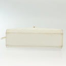 CHANEL Matelasse Chain Shoulder Bag Caviar Skin White Gold CC Auth gh580-10