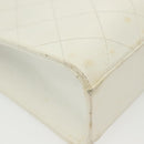 CHANEL Matelasse Chain Shoulder Bag Caviar Skin White Gold CC Auth gh580-11