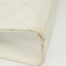 CHANEL Matelasse Chain Shoulder Bag Caviar Skin White Gold CC Auth gh580-13