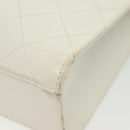 CHANEL Matelasse Chain Shoulder Bag Caviar Skin White Gold CC Auth gh580-14