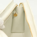 CHANEL Matelasse Chain Shoulder Bag Caviar Skin White Gold CC Auth gh580-19