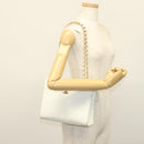 CHANEL Matelasse Chain Shoulder Bag Caviar Skin White Gold CC Auth gh580-23