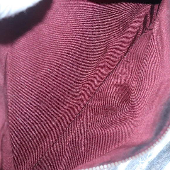 CHANEL Choco Bar Chain Tote Bag No5 Canvas White Silver CC Auth gh581