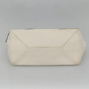 CHANEL Choco Bar Chain Tote Bag No5 Canvas White Silver CC Auth gh581-9