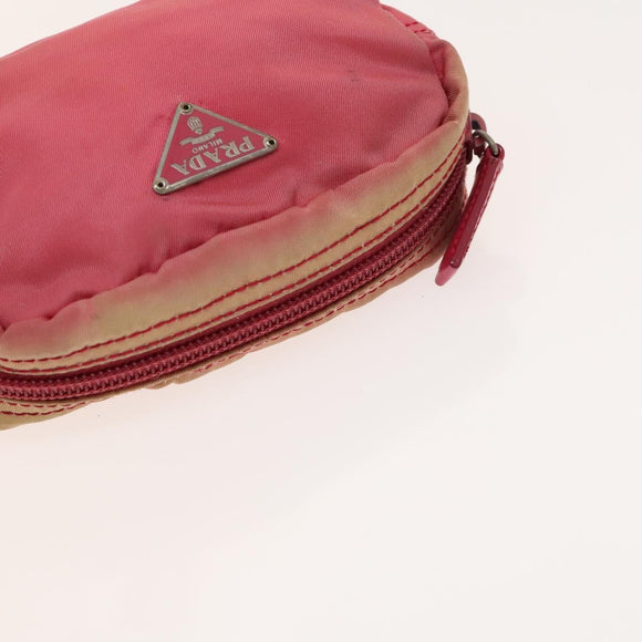 PRADA Pouch Nylon 3Set Black Pink Auth gh587