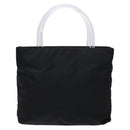 PRADA Hand Bag Nylon Black Silver Auth gh600-13