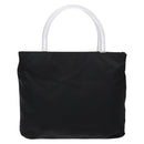 PRADA Hand Bag Nylon Black Silver Auth gh600-2