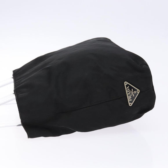 PRADA Hand Bag Nylon Black Silver Auth gh600