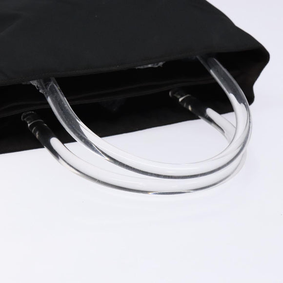 PRADA Hand Bag Nylon Black Silver Auth gh600