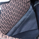 FENDI Zucchino Canvas Tote Bag Brown Silver Auth gh605-11