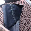 FENDI Zucchino Canvas Tote Bag Brown Silver Auth gh605-20