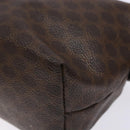 CELINE Macadam Canvas Clutch Bag PVC Leather Brown Gold Auth gh607-15