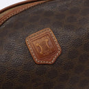 CELINE Macadam Canvas Clutch Bag PVC Leather Brown Gold Auth gh607-17
