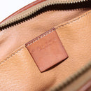 CELINE Macadam Canvas Clutch Bag PVC Leather Brown Gold Auth gh607-18