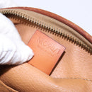 CELINE Macadam Canvas Clutch Bag PVC Leather Brown Gold Auth gh607-12